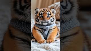 Do you think this scarf adds to his cuteness tigershortsnaturefunnycute [upl. by Lindo823]