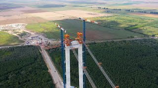 CNAIR Dan Sima inginer la Podul Brăila prezintă stadiul lucrărilor [upl. by Holtz]