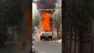 Landrover defender catches fire supercar defence [upl. by Ahseya]