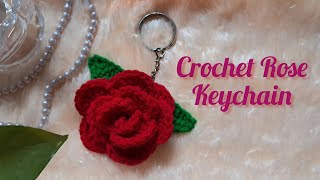 Crochet Rose Keychain for Beginners🌹❤️ Crochet Tutorial trending crochet [upl. by Asenad]