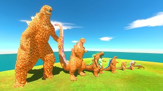 HONEY GODZILLA Of Evolution VS Dark Team  Animal Revolt Battle Simulator [upl. by Acilef713]