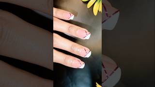 💅🤍 Easy white nail art with tape shorts nailsart nailart2024 shortnails shortvideo [upl. by Jami941]