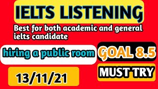 hiring a public room ielts listening practice test with answer script [upl. by Nasus]