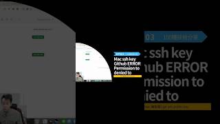 EP003 Mac ssh key Github ERROR Permission to denied to  mac 鑰匙圈  git ssh public key  Shorts [upl. by Tallulah75]