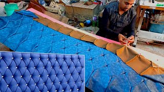 How To Make Tufted Headboard At Home Tufted Headboard For Bed Headboard Kaise Banayen [upl. by Ynomrah]