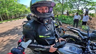 Riding Pulsar NS400z On Race Track  Ayush Verma vs Street Burner vs Biker Niladri  Chakan Pune [upl. by Ycniuqal856]