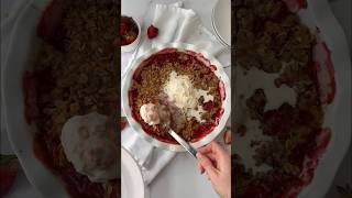 Let’s make a strawberry rhubarb crisp summerrecipes desserts fruit rhubarb strawberry asmr [upl. by Eronaele580]