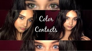 Color contactsSterling Grey amp Green Freshlook Colorblends [upl. by Adlih]