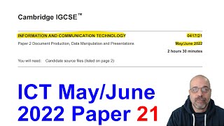 2022 June Paper 21 Cambridge 0417 ICT IGCSE [upl. by Kask]