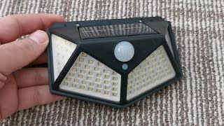 K KaTHODe KK100 solar powered motion activated LED flood lights  review and test [upl. by Aila]