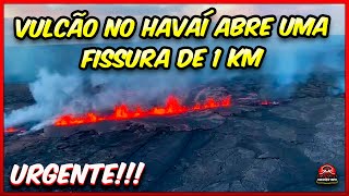 Vulcão entra em erupção no Havaí e cria uma fissura de 1 km [upl. by Notyad]