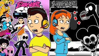 Caillou VS Pibby Mods Eteled and Squid Game amp Rosie VS Mickey Mouse and Stickman  FNF Mods [upl. by Anib]