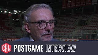 Postgame interviews Oceláři Třinec  RapperswilJona Lakers [upl. by Elexa]