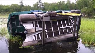 Flipping a pontoon amp boat lift together [upl. by Aidekal560]