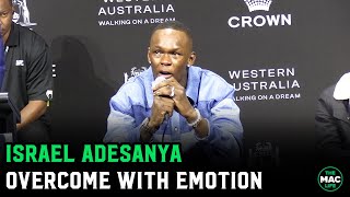 Israel Adesanya cries at UFC 305 Press Conference quotI do this for my familyquot [upl. by Yssirhc288]