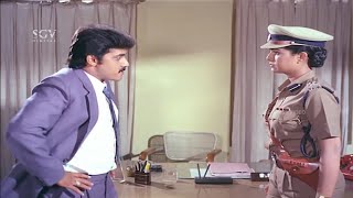 IAS Shashi Kumar Scolds Lady IPS Officer  Gandanige Takka Hendathi Kannada Movie Part 02 [upl. by Elvira463]