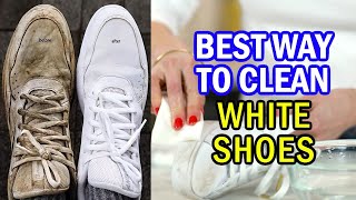 How to Clean White Shoes At Home Remove Yellow Stains Easily [upl. by Nesnaj810]