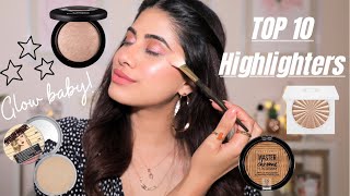 TOP 10 Highlighters  Drugstore amp Highend  Malvika Sitlani [upl. by Nodababus989]