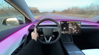 NEW 2024 TESLA Model 3 Highland Facelift AUTOBAHN Drive POV Interior Ambient Review [upl. by Arramat]