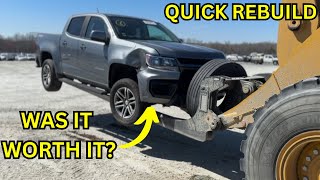 WE WON A WRECKED 2022 CHEVY COLORADO WE REBUILD IT QUICKLY [upl. by Caras]