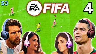 Messi amp Ronaldo play FIFA  ANTONELA vs GEORGINA [upl. by Irmina]