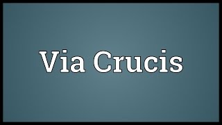 Via Crucis Meaning [upl. by Xyno126]