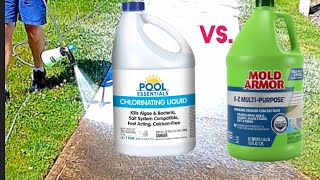 Pool Essentials chlorinated liquid VS Mold Armor MultiPurpose mold and mildew killer [upl. by Jaquith384]