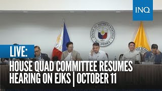 LIVE House quad committee resumes hearing on EJKs  October 11 [upl. by Hanus676]