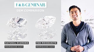 FAB Marquise Moissanite vs Natural Marquise Diamond [upl. by Namielus]