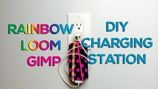 Rainbow Loom amp Gimp Phone Holder  DIY Charging Station Life Hack [upl. by Chap371]