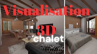 Visualisation 3D architecturale avec animation un chalet de montagne en ossature bois [upl. by Anawahs]