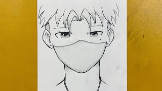 Easy to draw  how to draw anime boy stepbystep [upl. by Elehcin76]