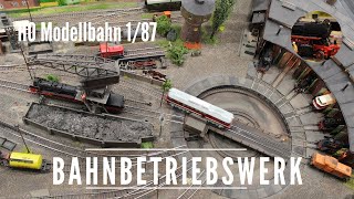 H0 Bahnbetriebswerk Modellbahnanlage Deutsche Reichsbahn DR [upl. by Jed]