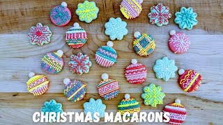 Festive Christmas Macarons with Royal icing [upl. by Karlan]