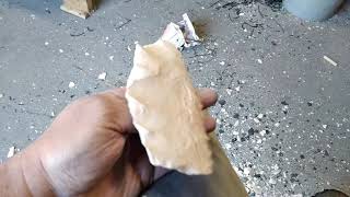 percussion flakes flintknapping [upl. by Lacey885]