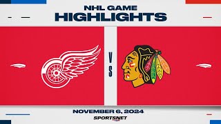 NHL Highlights  Red Wings vs Blackhawks  November 6 2024 [upl. by Nos]