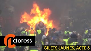 Gilets jaunes Acte3  guérilla urbaine et chaos autour des ChampsElysées 1er décembre 2018 Paris [upl. by Airaet]