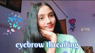 How I tread my eyebrows ✨  Eyebrow threading at home ❤️😉 eyebrows threading beautytips [upl. by Bruno]