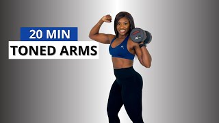 20 MIN TONED ARMS WORKOUT WITH WEIGHTS Circuit Strength Training Fitbymary [upl. by Rosita]