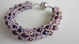 Netted Bracelet with 4x6mm oval beads [upl. by Sadinoel328]