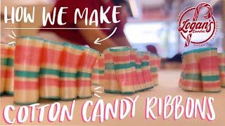 How We Make Cotton Candy Ribbon Candies the Old Fashioned Way by Hand 🍭  Logans Candies [upl. by Janna997]