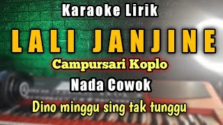 LALI JANJINE Karaoke koplo Campursari nada cowok  Dino minggu sing tak tunggu karaoke [upl. by Arrais442]