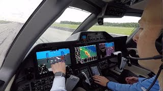 Phenom 300 Takeoff  Cockpit View Storms Around  Savannah GA [upl. by Ulberto807]