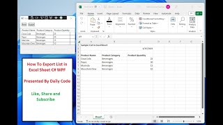 How To Export DataGrid List In ExcelSheet CWPFDemo [upl. by Cirdek302]