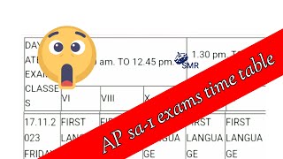 sa1 exams time table 2023 2024  AP SA1 exam time table [upl. by Levina]