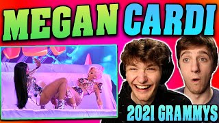 Megan Thee Stallion amp Cardi B  Body  Savage  Up  WAP 2021 Grammys LIVE REACTION [upl. by Rekrap]