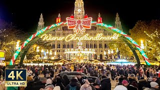 Vienna Christmas Market 2022 🇦🇹 4K Rathausplatz Walking Tour 2022 [upl. by Namyl478]