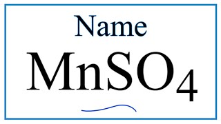 How to Write the Name for MnSO4 [upl. by Are]