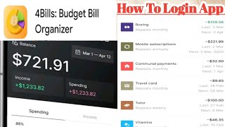 4bills budget bill organizer app how To login 4bills budget bill organizer [upl. by Abihsot]