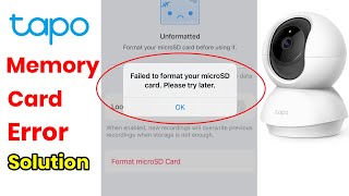 Failed to initialize SD card Tapo Camera fix  Failed to format your micro SD card TAPO camera error [upl. by Evey938]